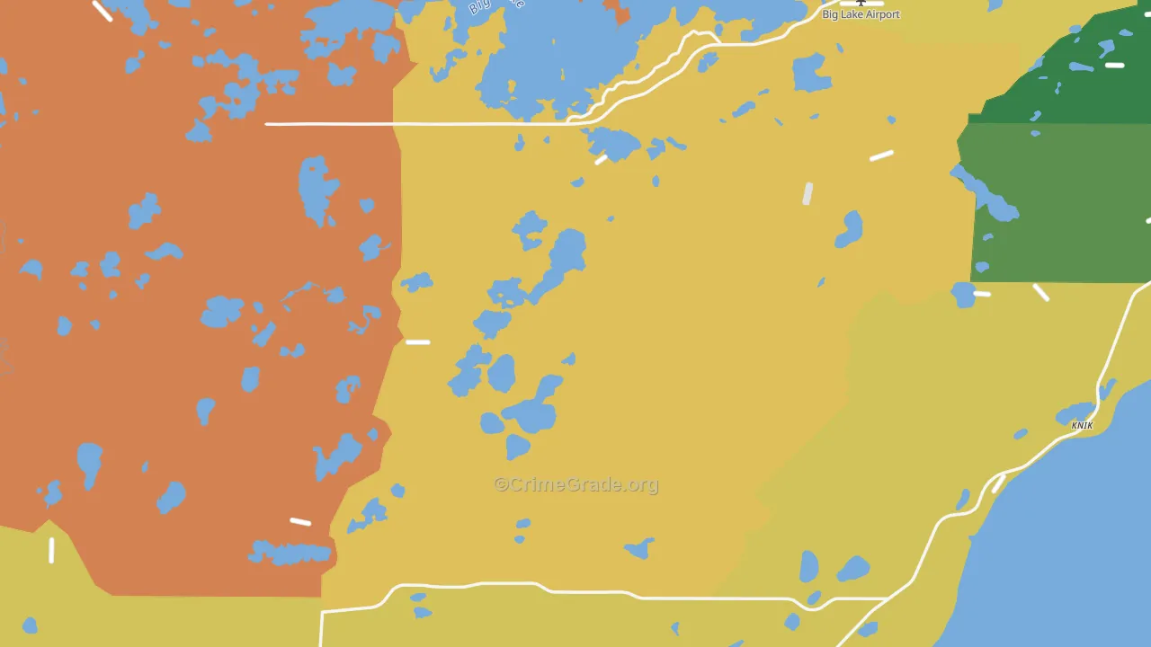 Big Lake, AK Map of Murder Rates