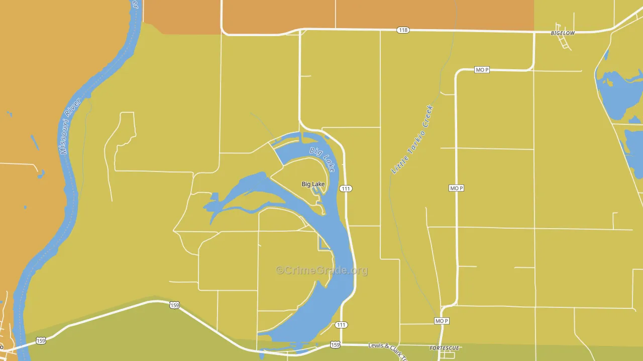 Big Lake, MO Map of Murder Rates