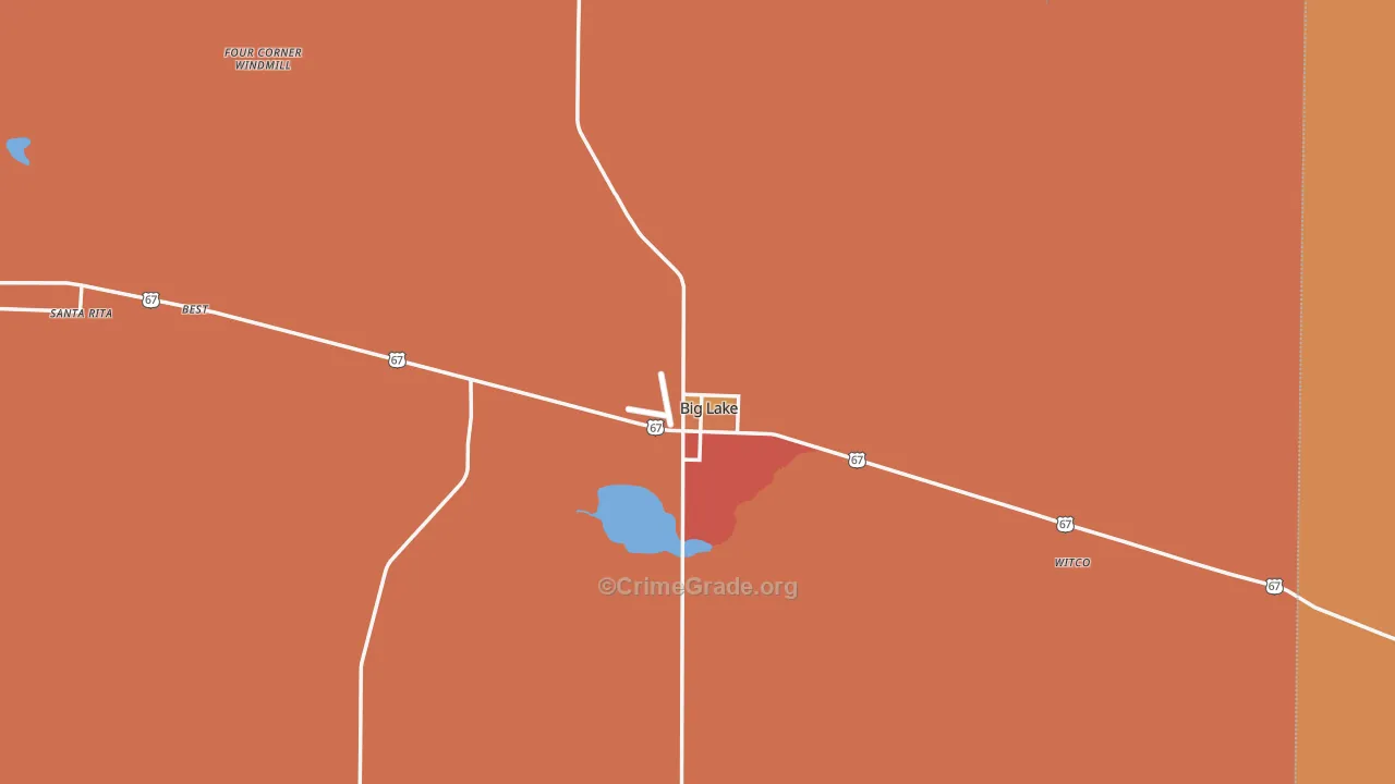 Big Lake, TX Map of Murder Rates