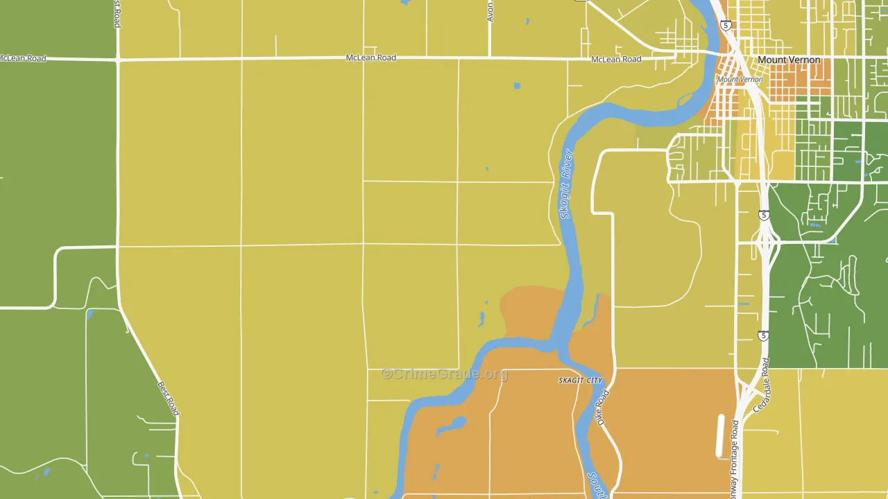 Big Lake, WA Map of Murder Rates