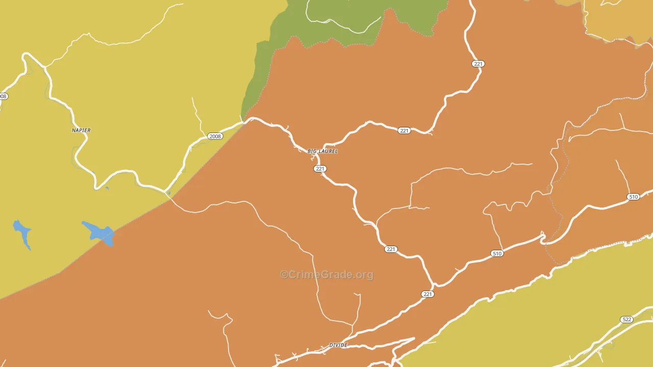 Big Laurel, KY Map of Murder Rates