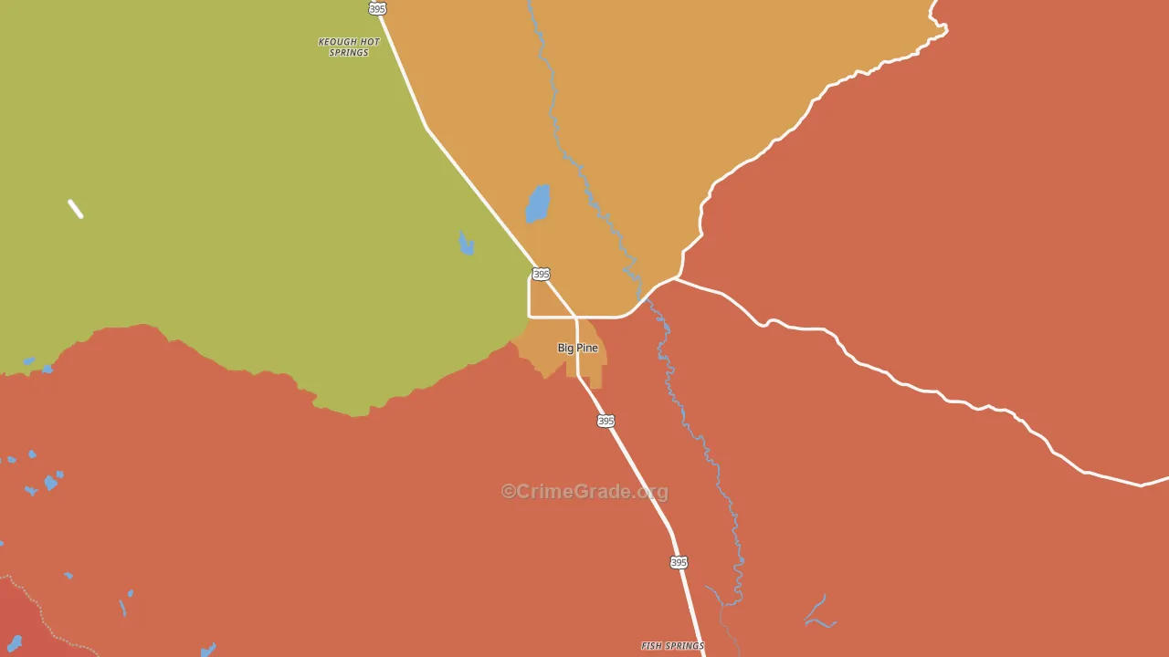 Big Pine, CA Map of Murder Rates