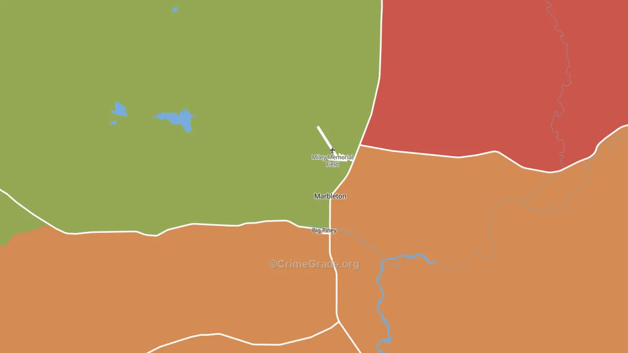 Big Piney, WY Map of Murder Rates