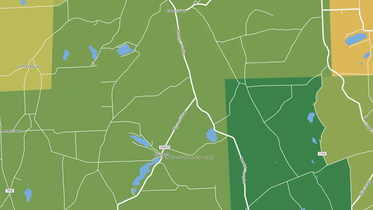 Big Pond, PA Map of Murder Rates