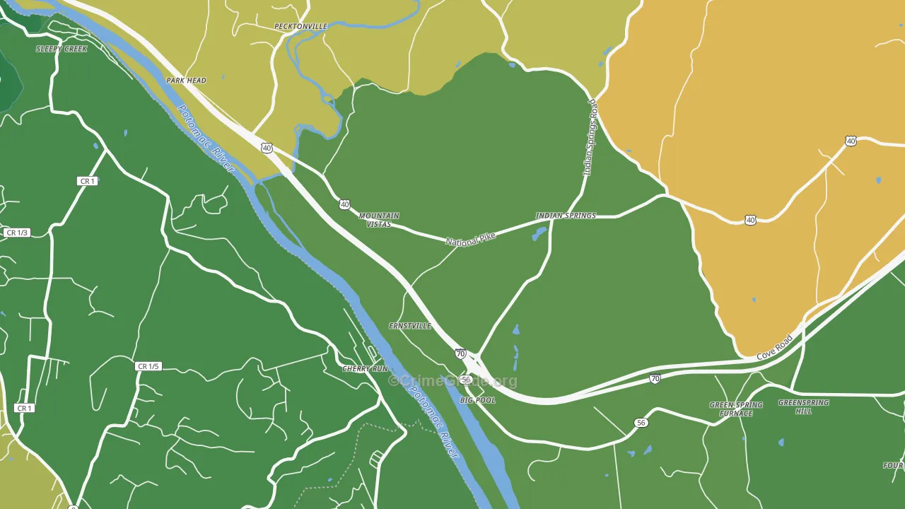 Big Pool, MD Map of Murder Rates