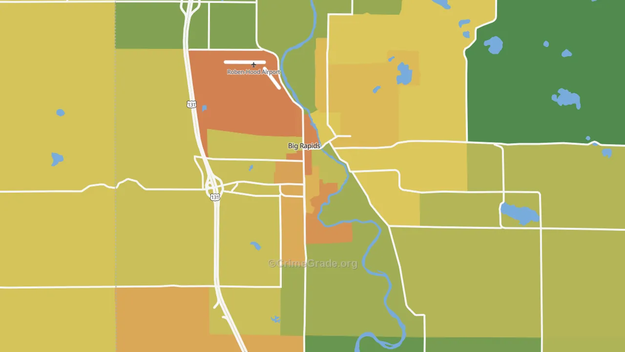 Big Rapids, MI Map of Murder Rates