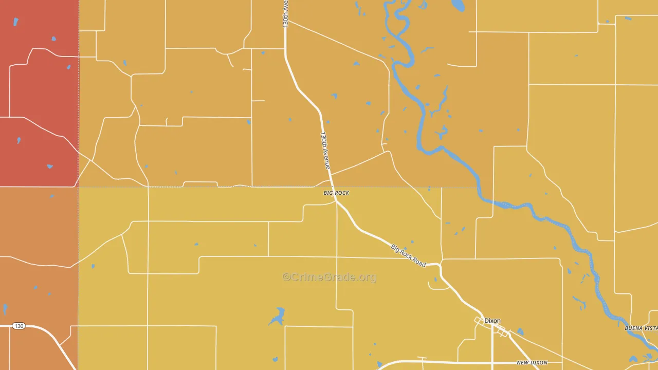 Big Rock, IA Map of Murder Rates