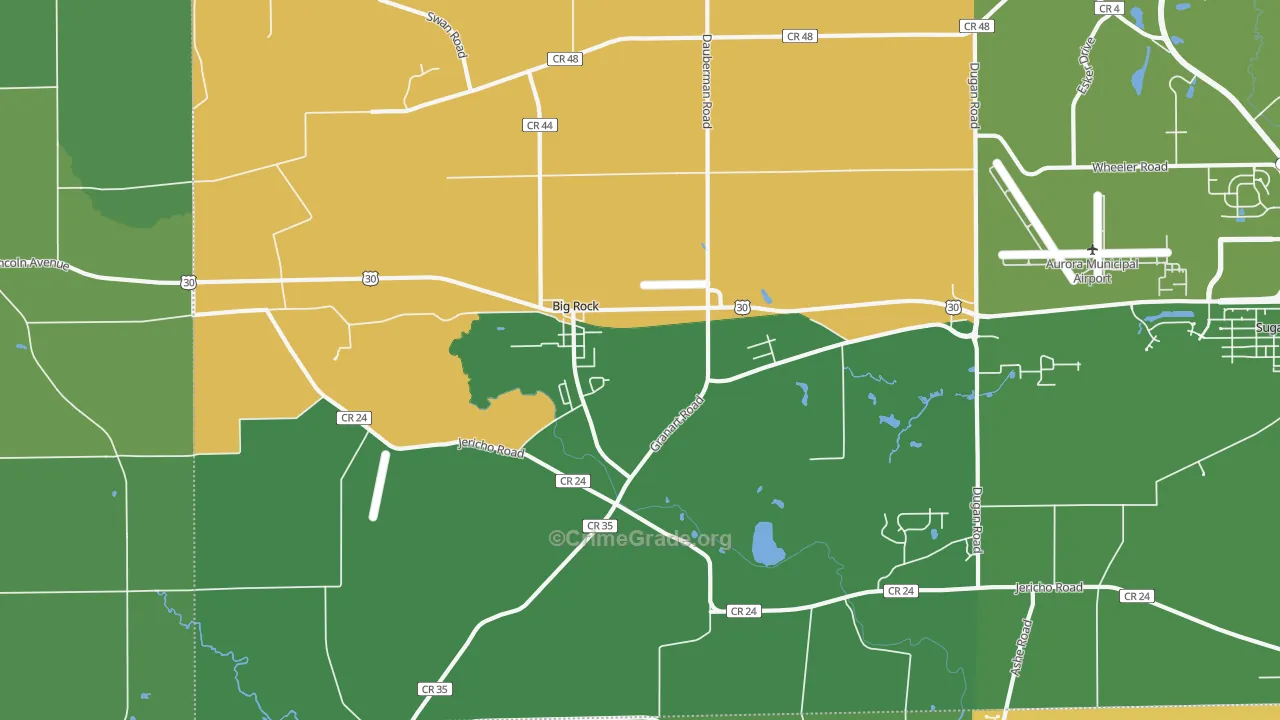 Big Rock, IL Map of Murder Rates