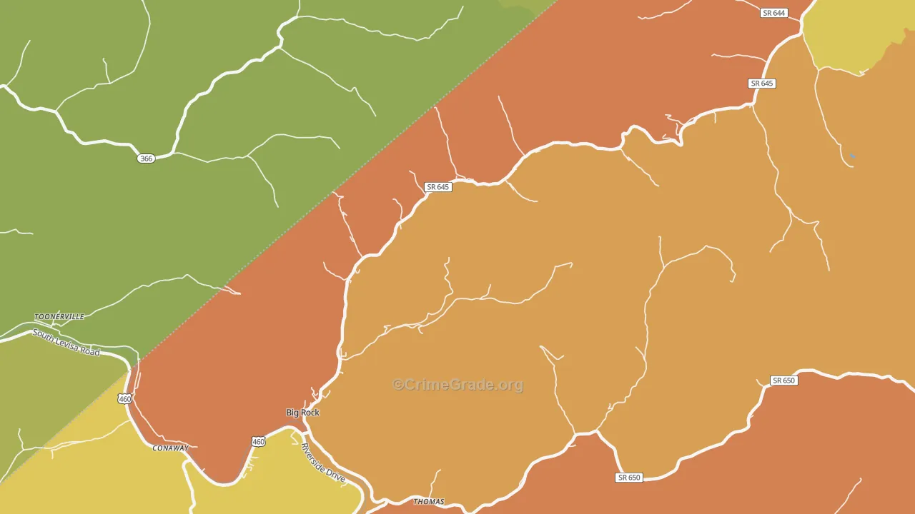 Big Rock, VA Map of Murder Rates