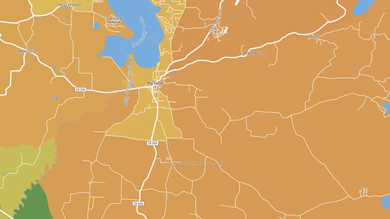 Big Sandy, TN Map of Murder Rates