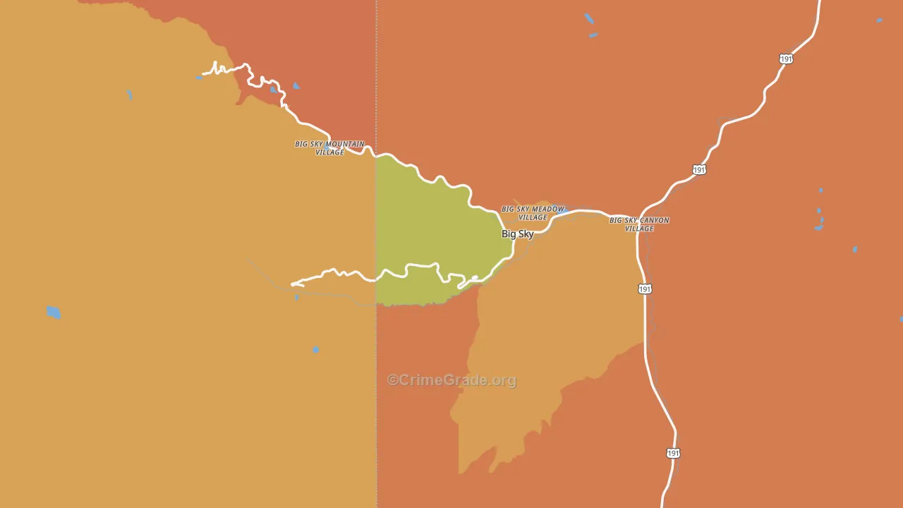 Big Sky, MT Map of Murder Rates