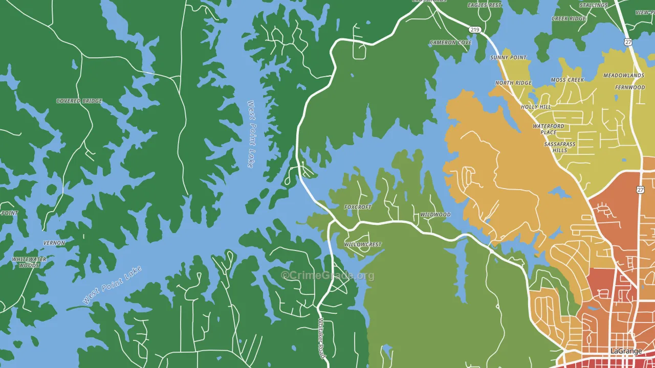 Big Springs, GA Map of Murder Rates