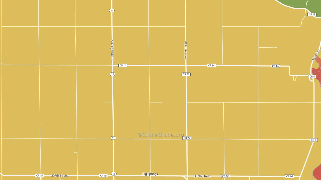 Big Springs, SD Map of Murder Rates