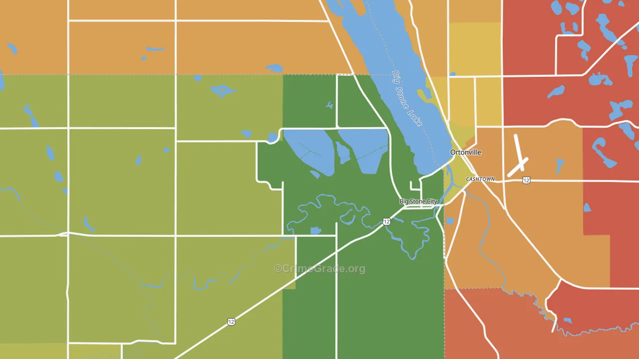 Big Stone City, SD Map of Murder Rates