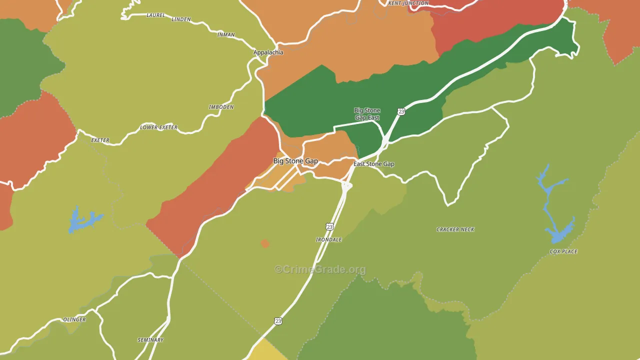 Big Stone Gap, VA Map of Murder Rates