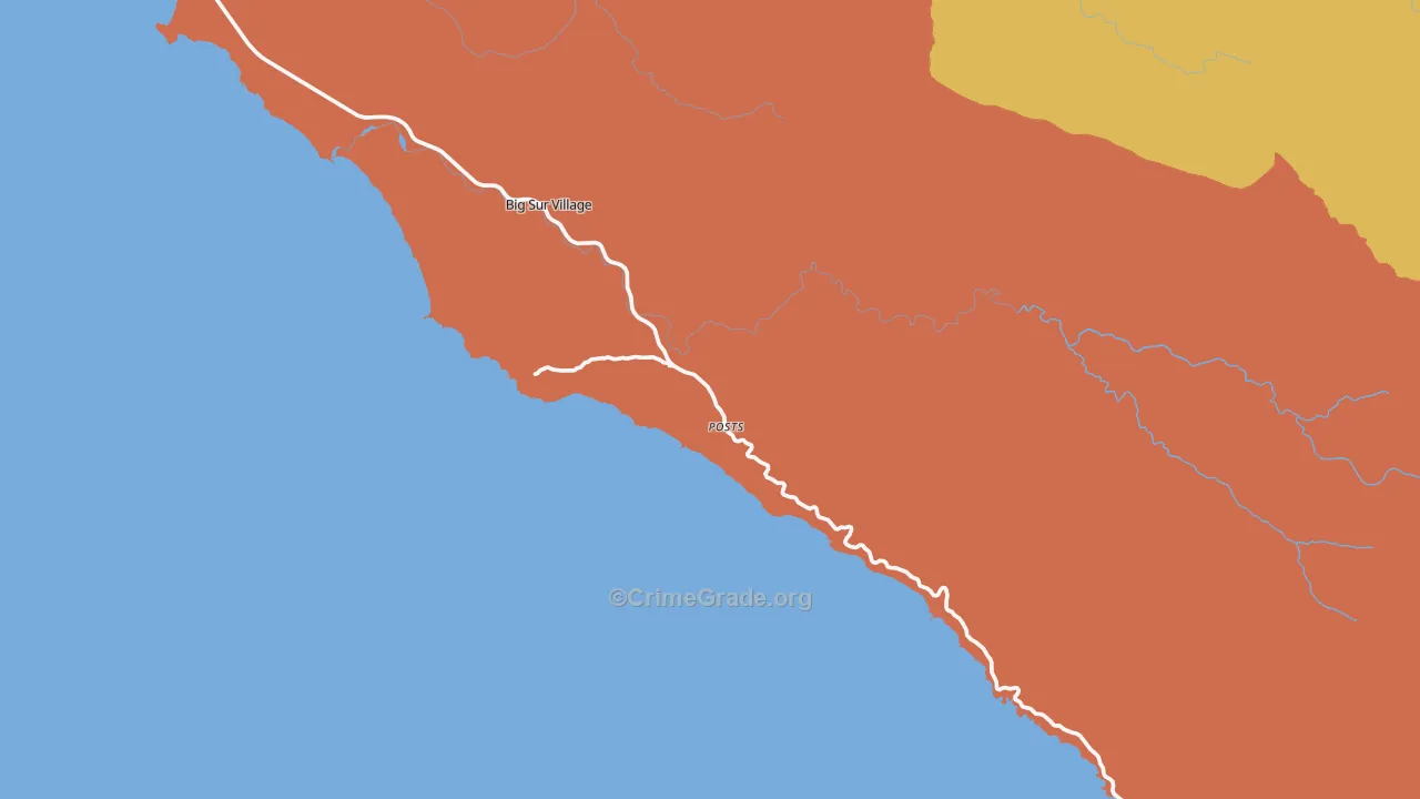 Big Sur, CA Map of Murder Rates