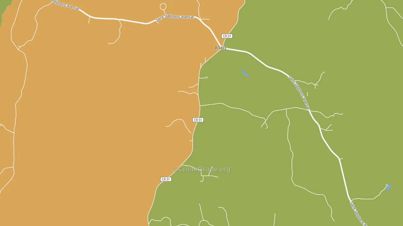 Bigbee, AL Map of Murder Rates