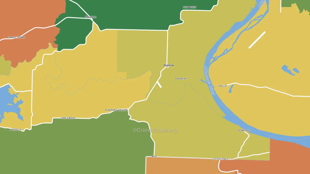 Bigelow, AR Map of Murder Rates