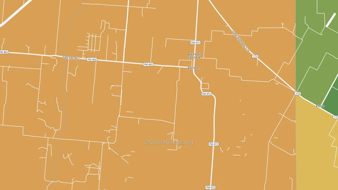 Bigfoot, TX Map of Murder Rates