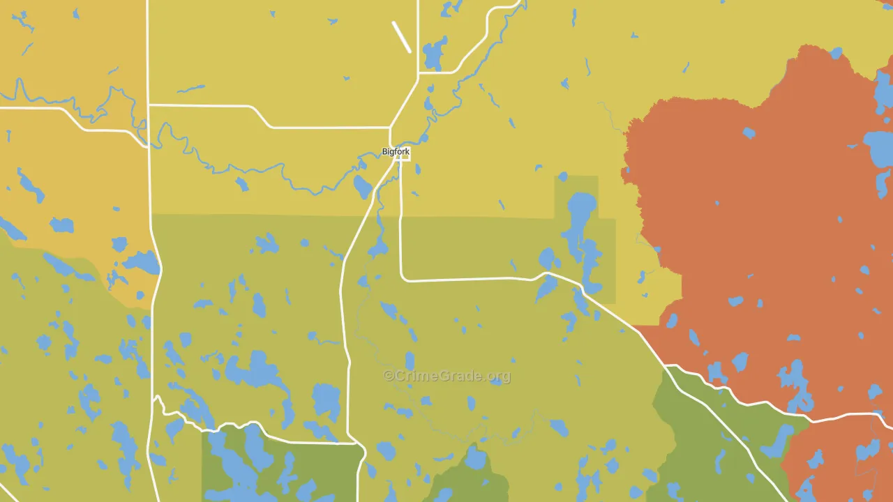Bigfork, MN Map of Murder Rates