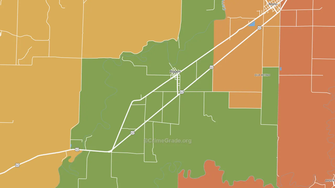 Biggers, AR Map of Murder Rates