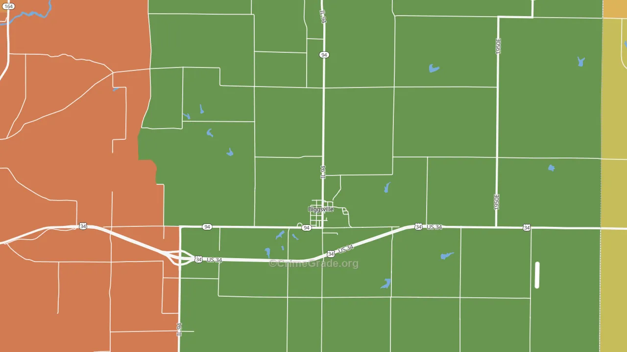 Biggsville, IL Map of Murder Rates