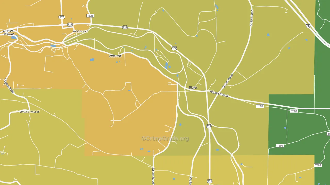 Bigler, PA Map of Murder Rates