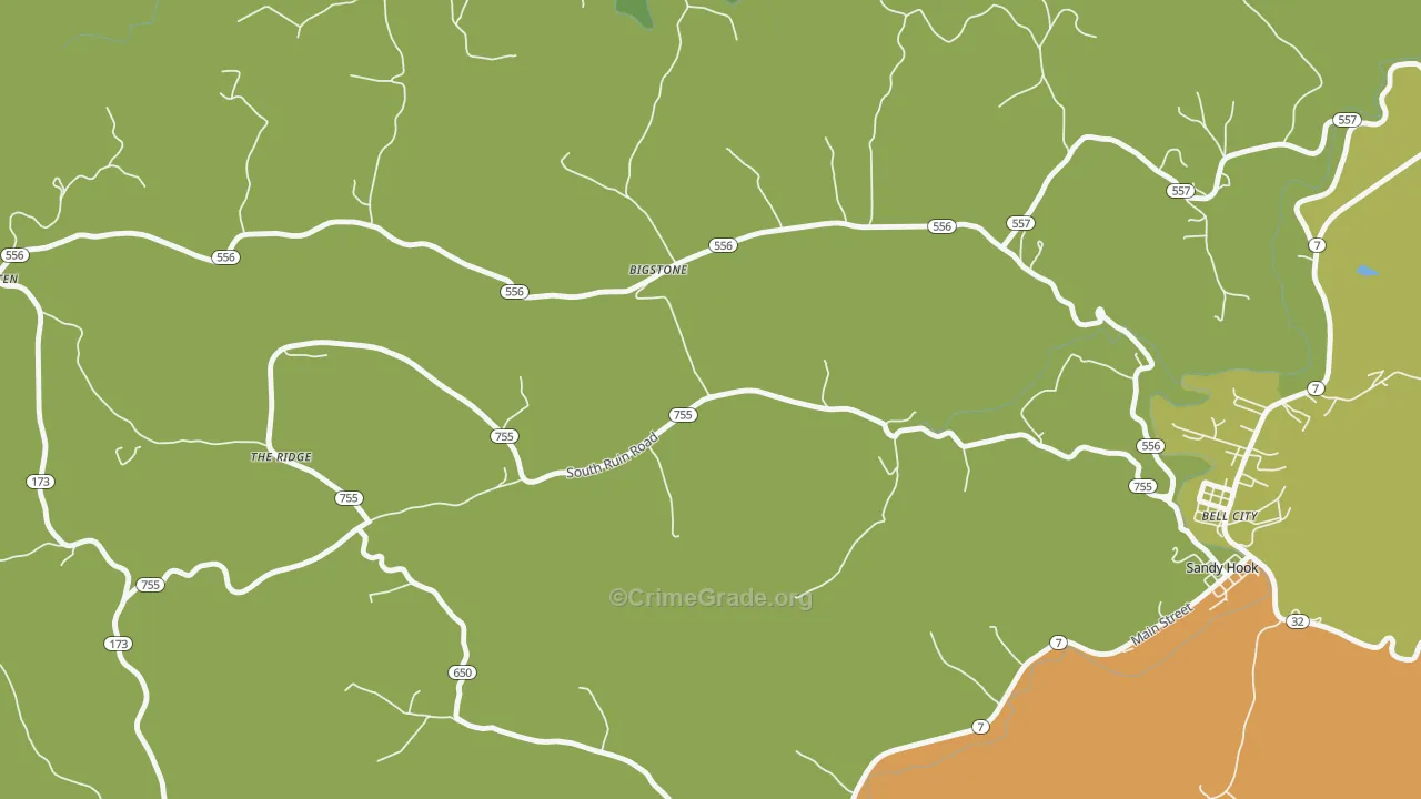 Bigstone, KY Map of Murder Rates