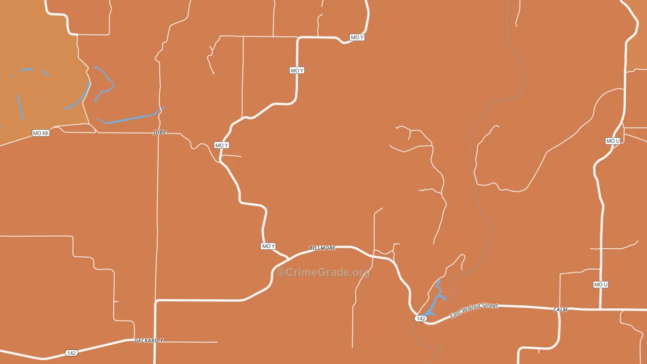 Billmore, MO Map of Murder Rates