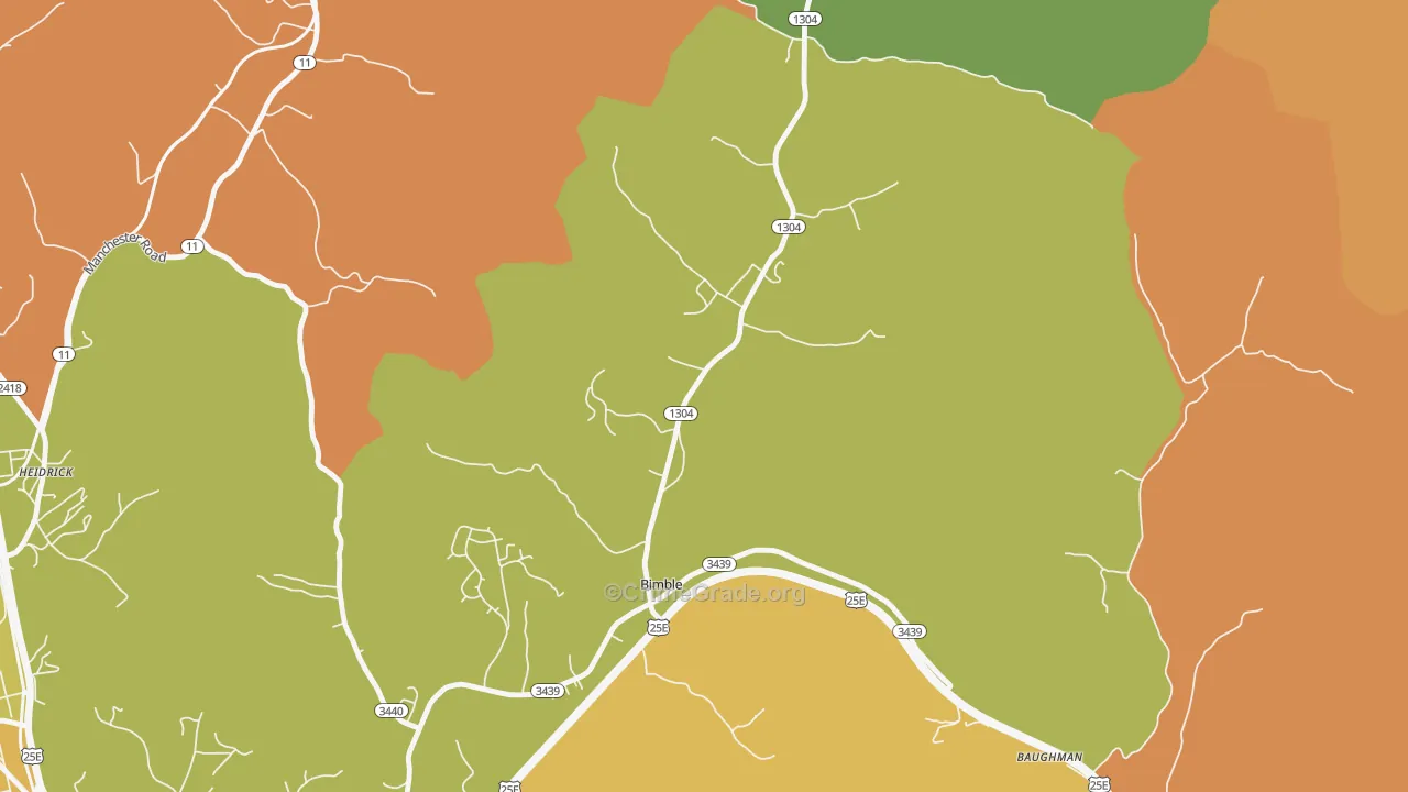 Bimble, KY Map of Murder Rates