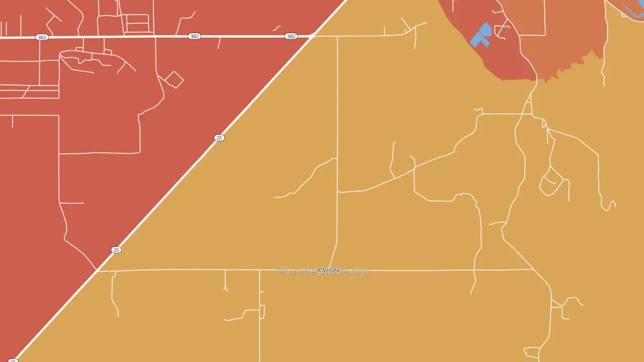 Binford, MS Map of Murder Rates