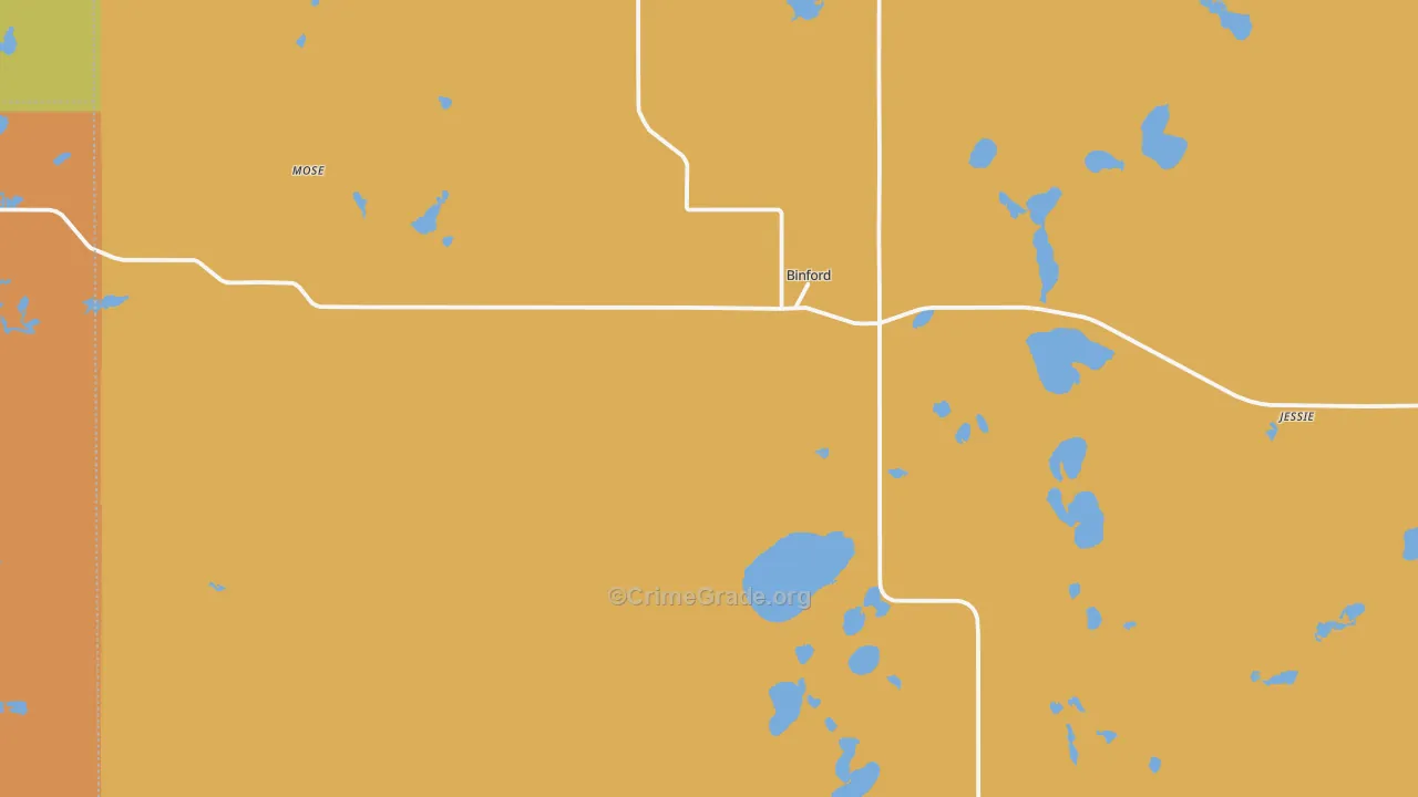 Binford, ND Map of Murder Rates