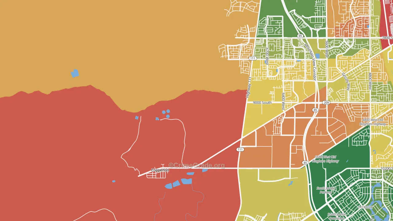 Bingham Canyon, UT Map of Murder Rates