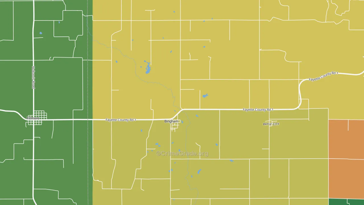 Bingham, IL Map of Murder Rates