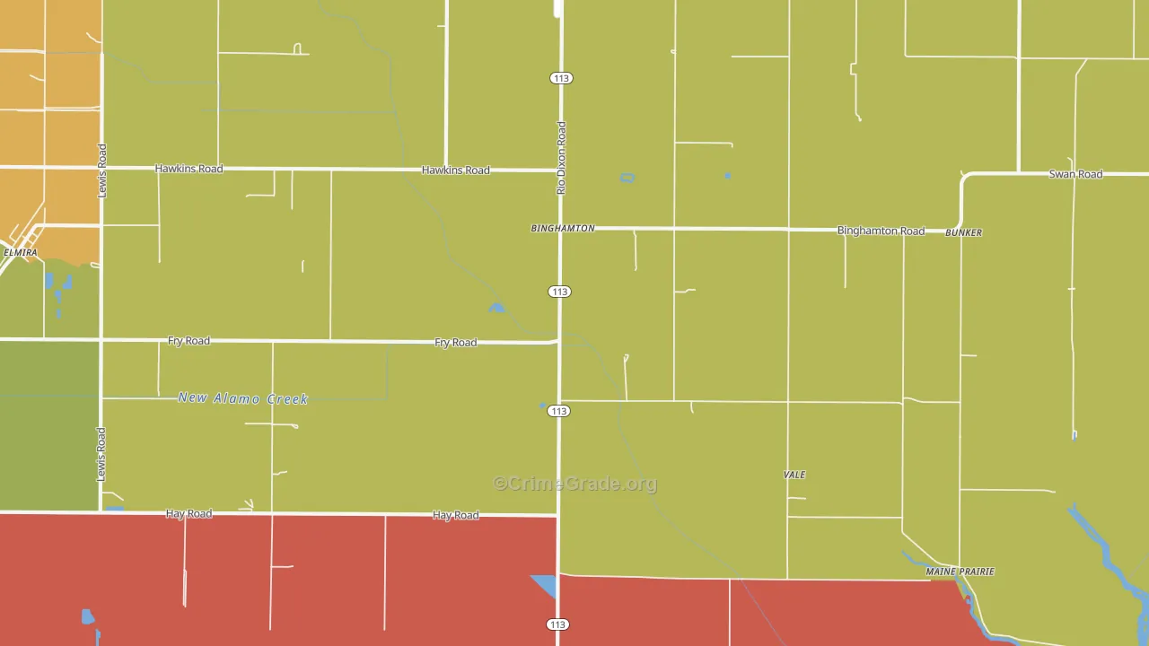 Binghamton, CA Map of Murder Rates