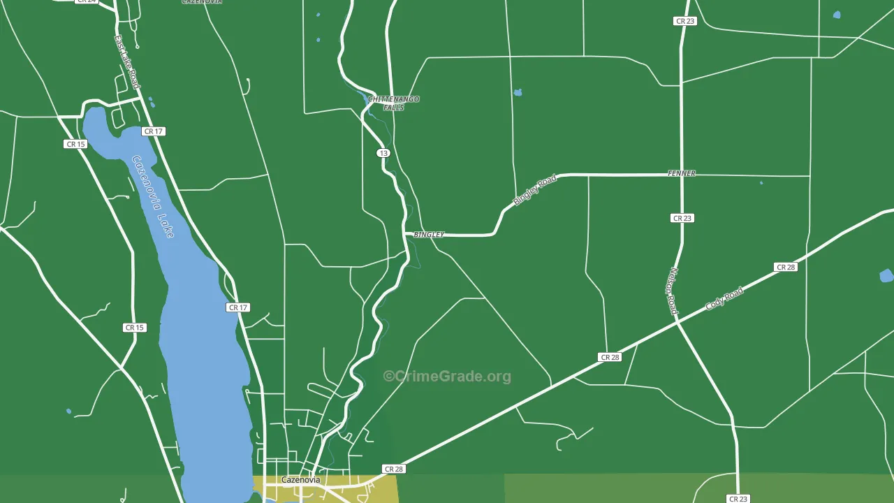 Bingley, NY Map of Murder Rates