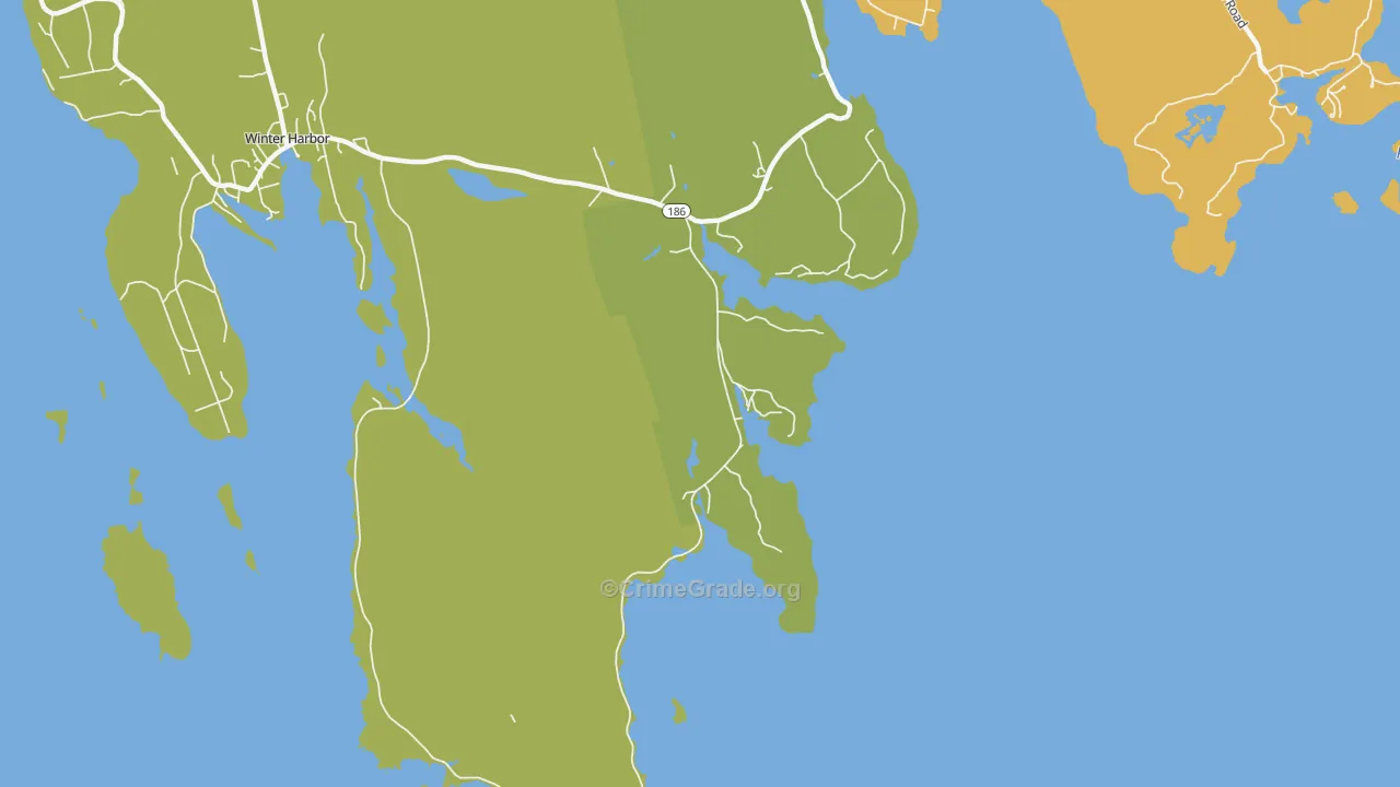 Birch Harbor, ME Map of Murder Rates