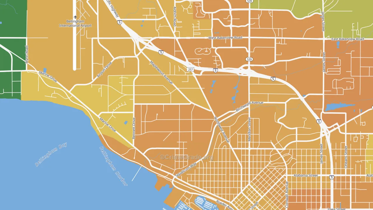 Birchwood, Bellingham, WA Map of Murder Rates