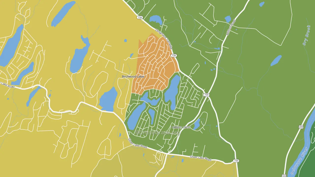 Birchwood Lakes, PA Map of Murder Rates