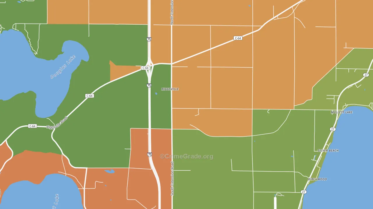 Birchwood, MI Map of Murder Rates