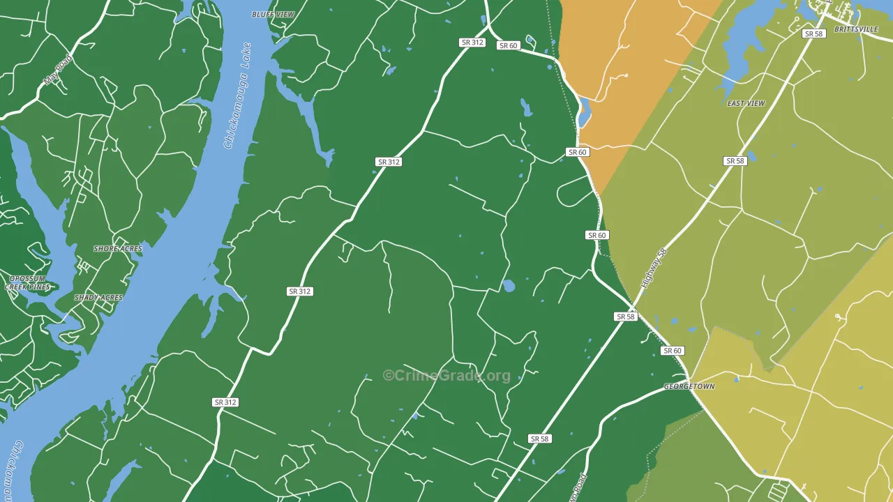 Birchwood, TN Map of Murder Rates