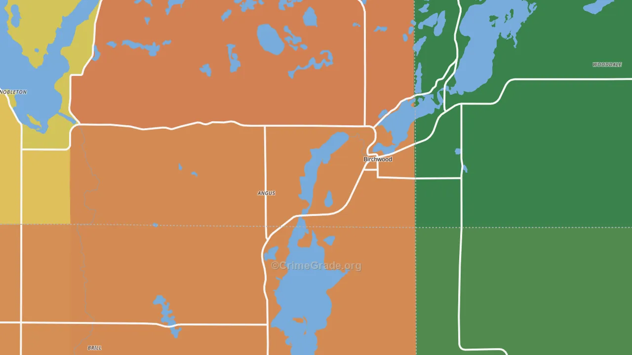 Birchwood, WI Map of Murder Rates