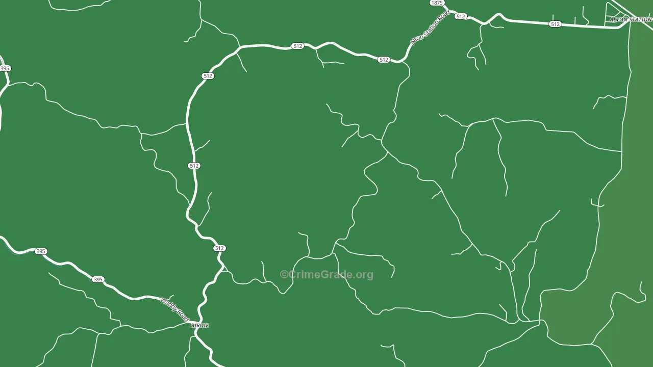 Birdie, KY Map of Murder Rates