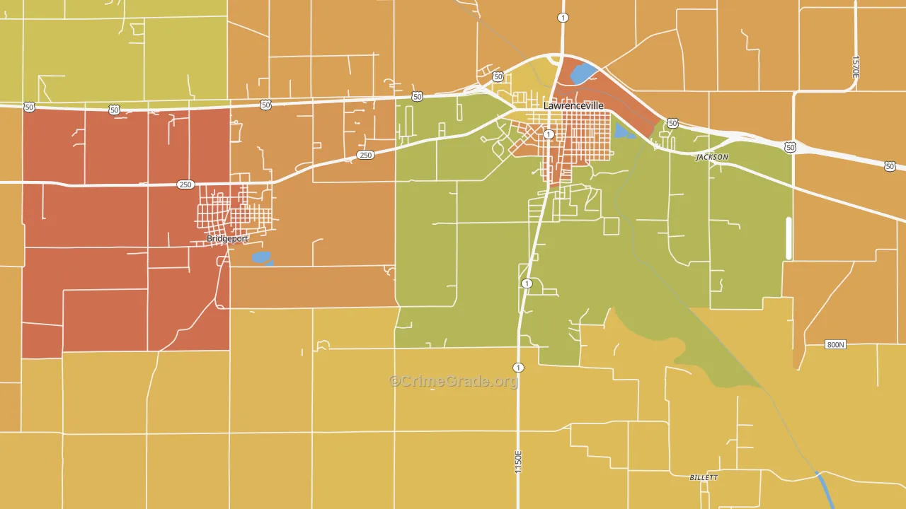 Birds, IL Map of Murder Rates