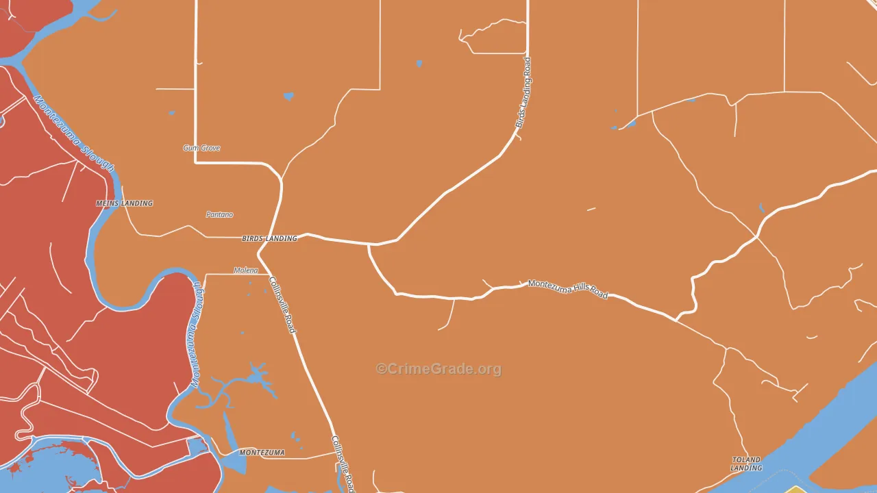 Birds Landing, CA Map of Murder Rates