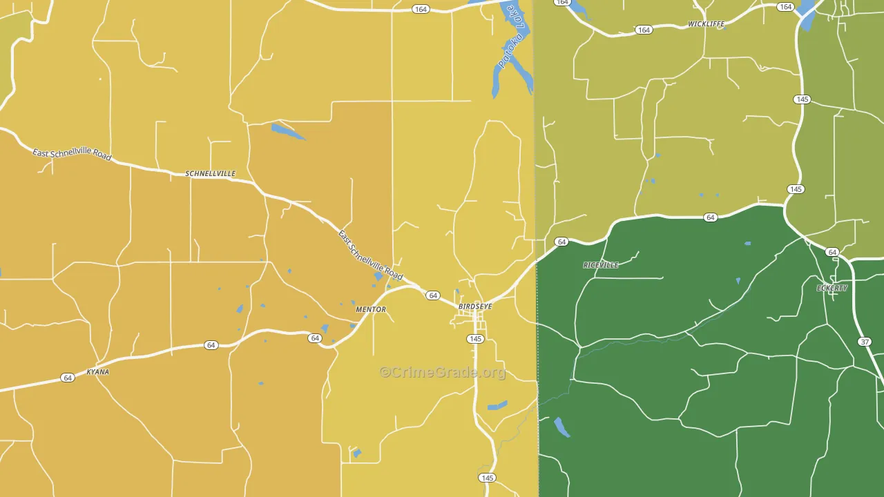 Birdseye, IN Map of Murder Rates
