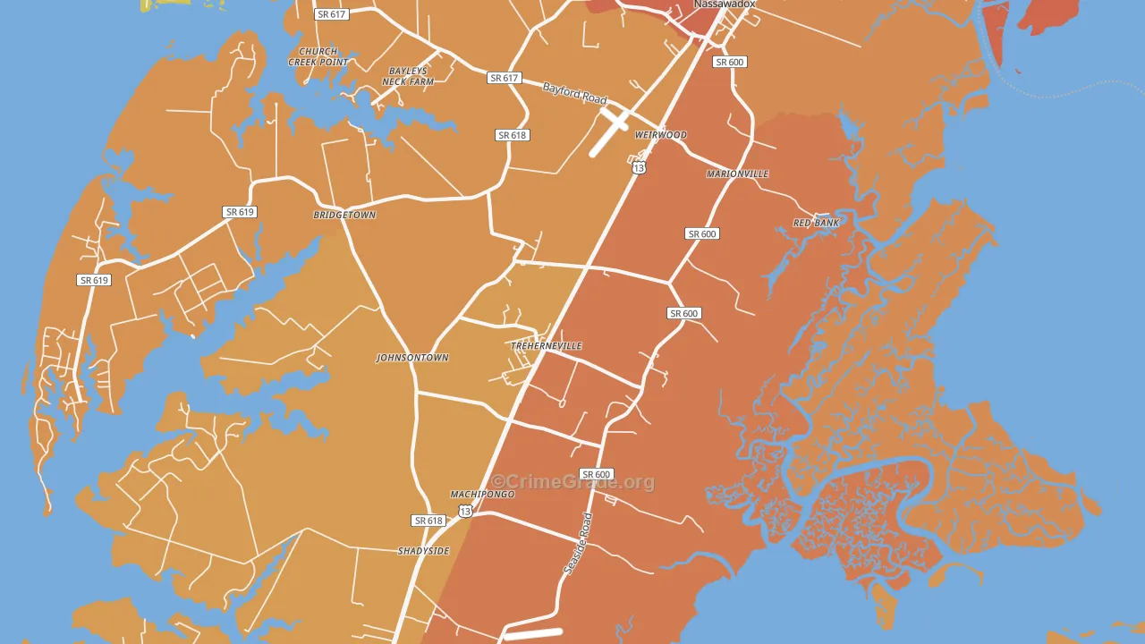 Birdsnest, VA Map of Murder Rates