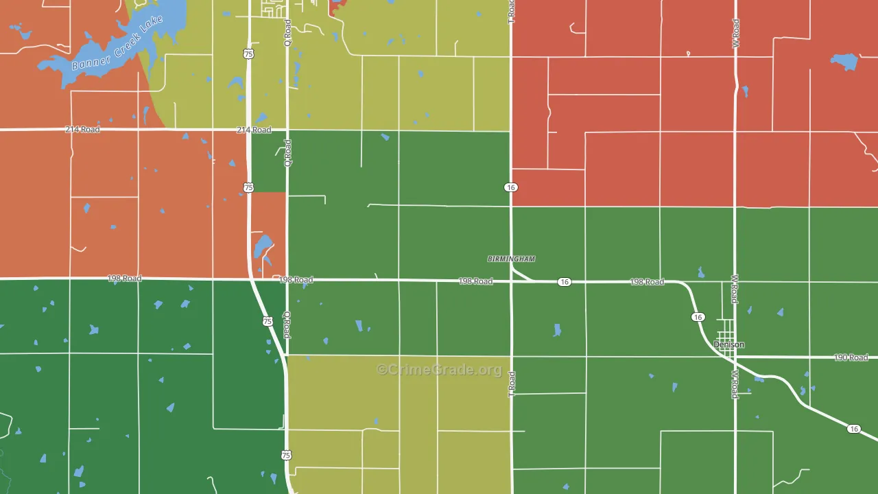 Birmingham, KS Map of Murder Rates