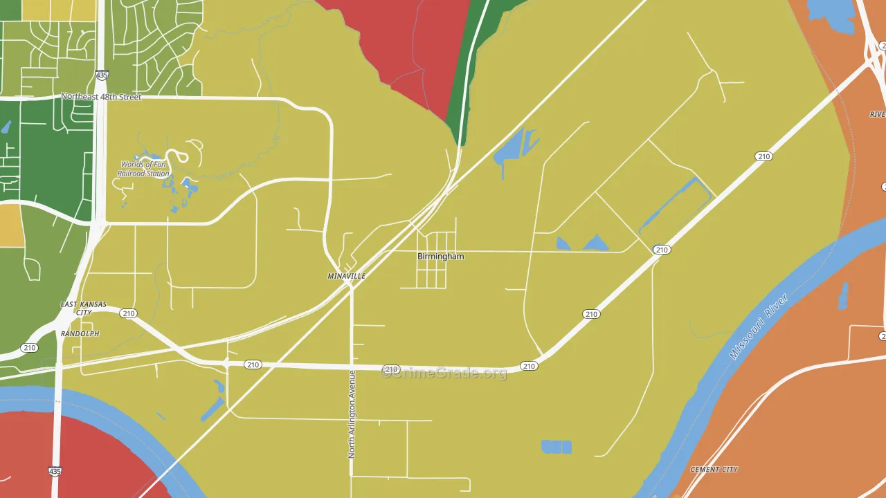 Birmingham, MO Map of Murder Rates