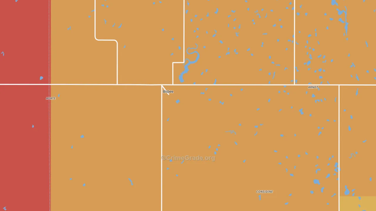 Bisbee, ND Map of Murder Rates
